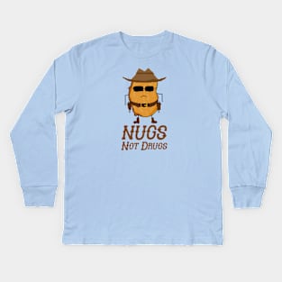 Nugs Not Drugs - cowboy pixelart Kids Long Sleeve T-Shirt